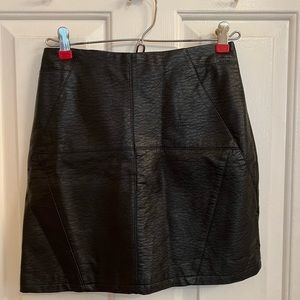 Black leather like mini skirt